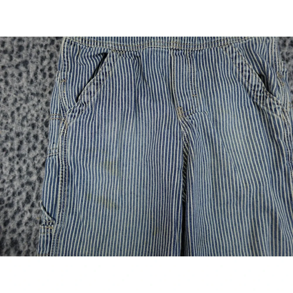 OshKosh Bgosh Hickory Stripe Denim Overalls Kids Blue White Vestbak Carpenter